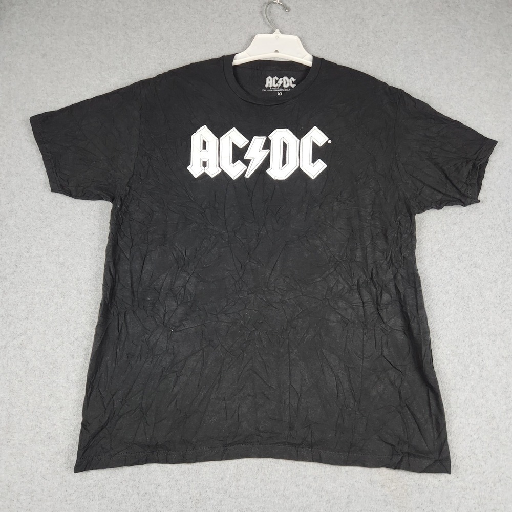 AC/DC T-Shirt Mens XL Black Logo Graphic Short Sleeve Crew Neck Streetwear Tee